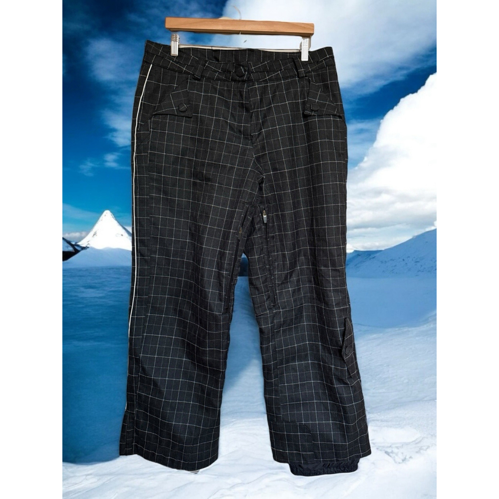 Obermeyer Method Shell Plaid Ski‎ Snowboard Pants Black Windowpane Check Size 12